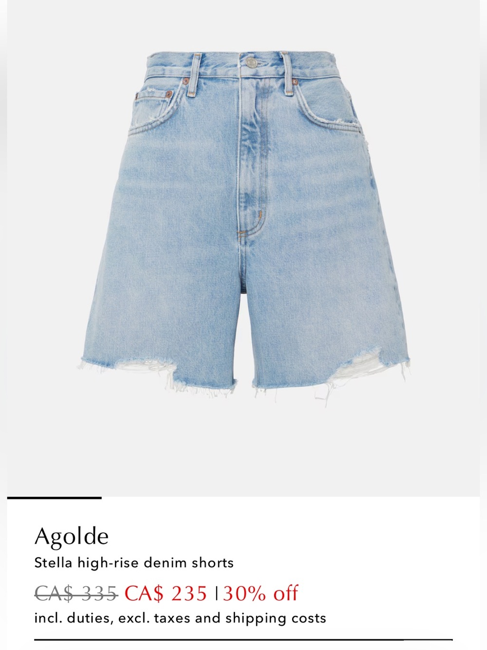 AGOLDE Stella shorts